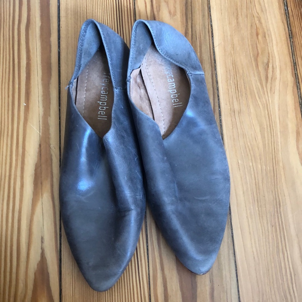 Jeffrey Campbell Gray Leather Flats